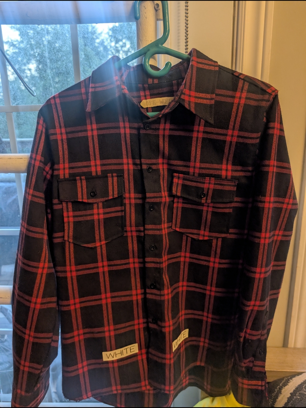 Off-White Red & Black Plaid Button-Up Shirt